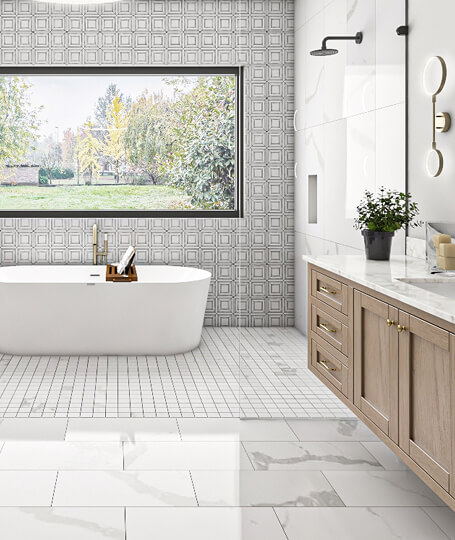 Bathroom marble and tile floors