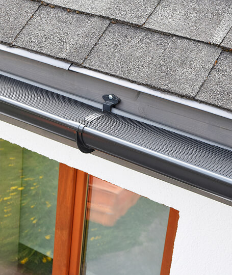 Dark gray gutters micro mesh guard