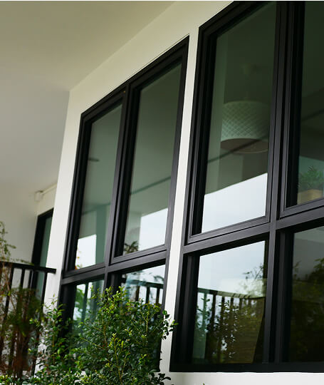 Black casement windows modern exterior